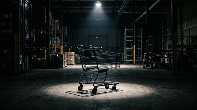 Black Friday Shopping Cart Moody Dark Background