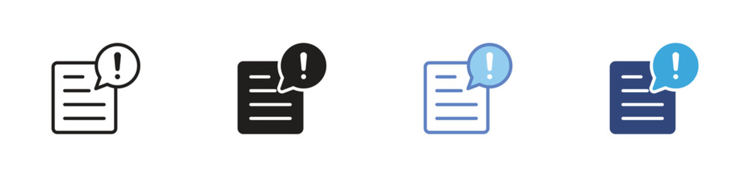 Document Alert Icon, Warning Document, Exclamation Mark, Notification Badge, File Warning, Document Error, Alert Message, Outline Solid Color Vector Icon
