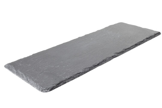 rectangular dark gray slate serving platter for food design, png, isolated on transparent background