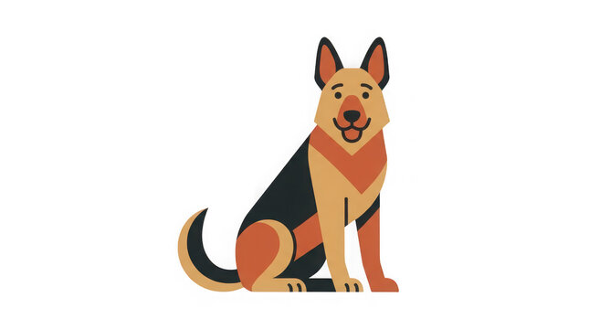 Happy sitting german shepherd dog with transparent background illustration transparent background