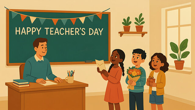 Cozy Teacher Day Classroom Celebration