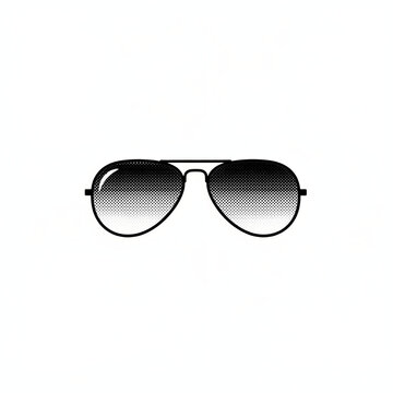 Aviator sunglasses with stippled dot work shading for summer fashion lifestyle branding.