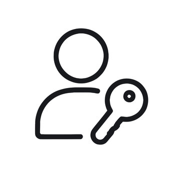 User Passkey Authentication Outline Icon
