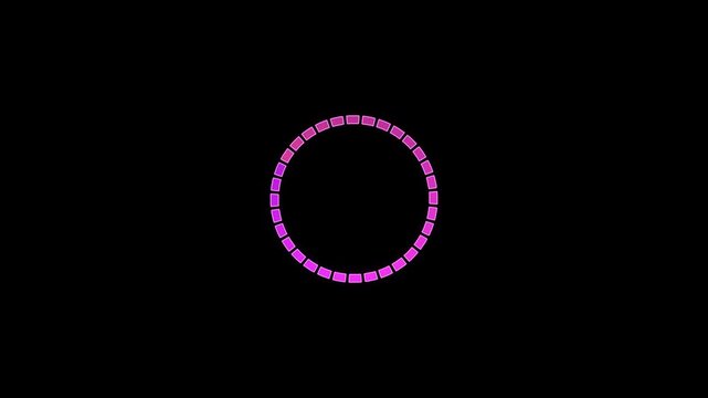 Segmented Circular Neon Loading Indicator on Black Background