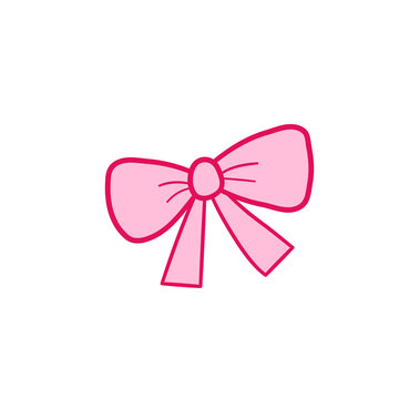 pink ribbon bow illustration 