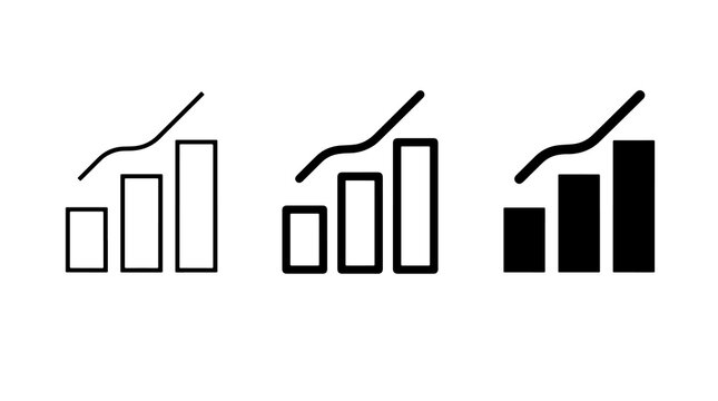 Minimalist growth chart icons showing rising trends and business progress for financial reports