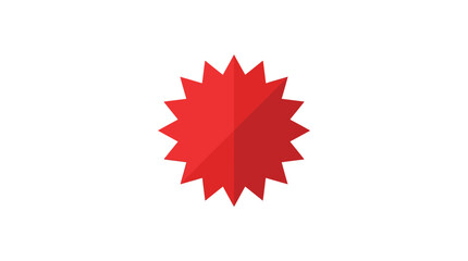 Obraz premium Vibrant red starburst vector illustration features a bold jagged shape with subtle diagonal surface shading effects