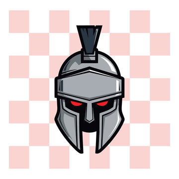 Fierce Spartan Warrior Helmet Mascot Design