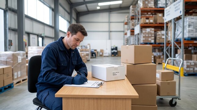 Food safety clerk checks batch code against recall list at receiving desk