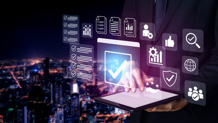 Obraz premium Business checklist ensures consistent process, enhances quality assurance, and supports efficient management for reliable performance Parse