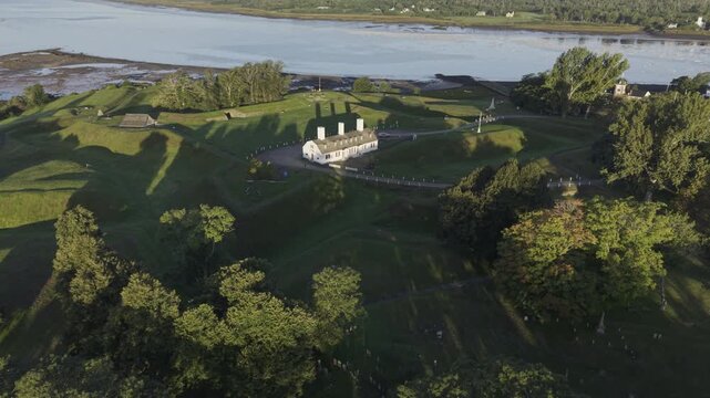 Fort Anne, Parks Canada National Historic Site - British colonial military outpost captured from the French and Mi&rsquo;kmaq Nation. Annapolis Royal, Nova Scotia MAXQUAL PRORES422HQ 4K HLG HDR BT.2020/2100