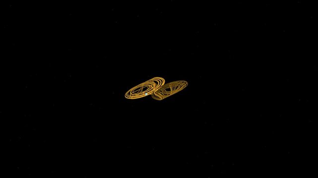 Gold Chua circuit double scroll attractor animation