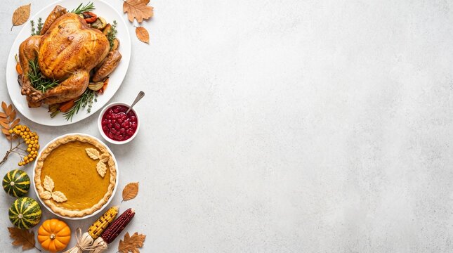 Thanksgiving greeting card background or festive dinner invitation template