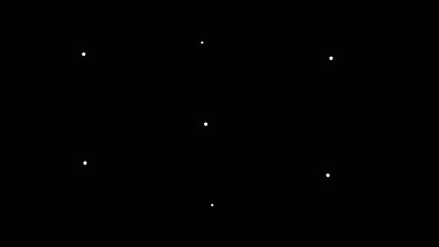 High-quality star twinkle background animation, blinking cartoon stars, 4k star sparkle vector doodles, glowing light effect, retro shine movement, black screen background. 4k