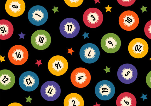 Bingo or Lottery Balls seamless pattern