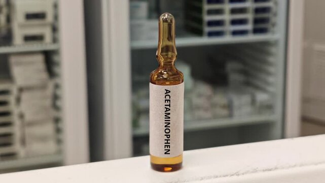 ACETAMINOPHEN (PARACETAMOL) analgesic and antipyretic in an injection ampoule for pain and fever