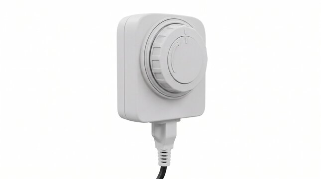 An outdoor electrical timer plug unit is shown against a white background to help automate holiday string lights and seasonal decorations for a festive home display.