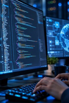 Close-up View of Web Programming Source Code Displaying HTML, PHP, and Java for Software Development and Cybersecurity on a Digital Screen.