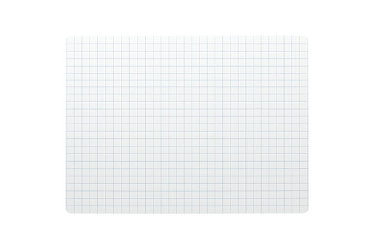 Single rectangular graph paper page with pale blue grid