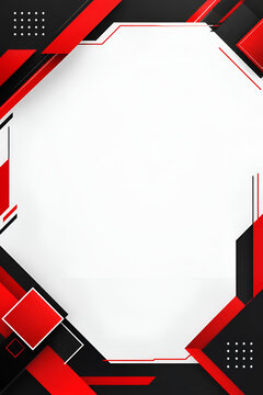 Modern red and black abstract background vector layout with geometric frame