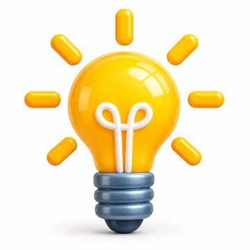 Light Bulb Idea Icon Symbol for Innovation Creativity Inspiration Business Solutions Energy Electricity Technology and Bright Concept Vector Illustration