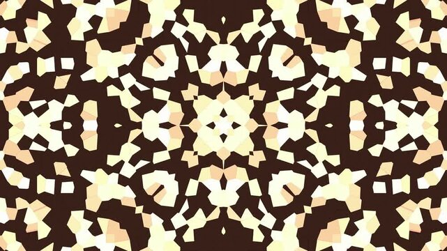 Kaleidoscope Mosaic Pattern with Beige and Brown Terracotta Terrazzo Chips