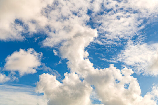 Sky with clouds. Cloudy skyscape background. Cloudscape sky background. Cloud in the sky. Background with cloud. Gloomy sky with overcast clouds. Skyscape and cloudscape. Rolling clouds