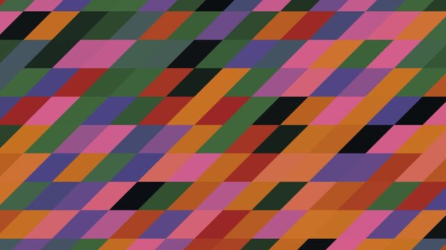 Abstract Geometric Pattern With Moving Colorful Parallelograms in a Seamless Loop
