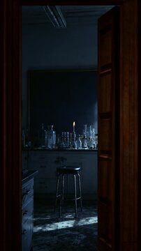 Door opening to laboratory vertical