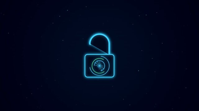 3D Mechanical Padlock Tumbler Disengaging with Cryptographic Light Burst 4K Loop