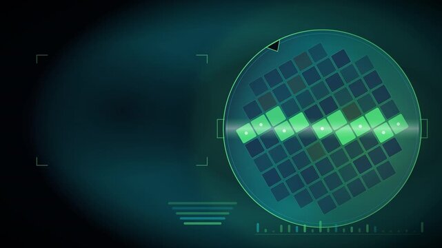 Rotating Silicon Wafer With Iridescent Sheen As A Lithography Band Exposes The Die Grid Seamless Loop