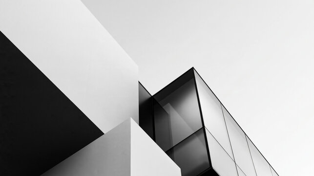 Modern Minimalist Architectural Detail in Black and White
