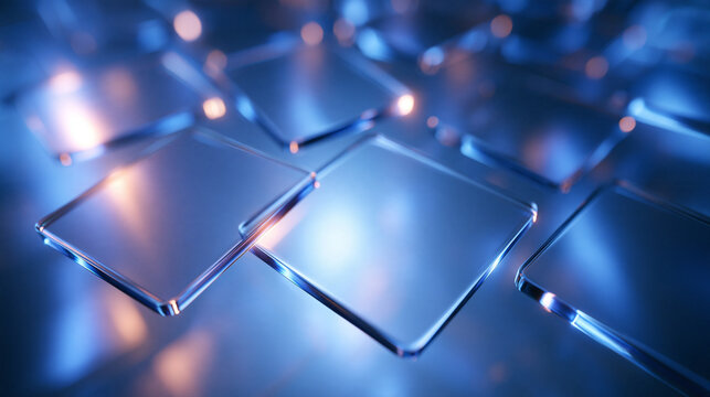Abstract Futuristic Glass Plates Digital Technology Background