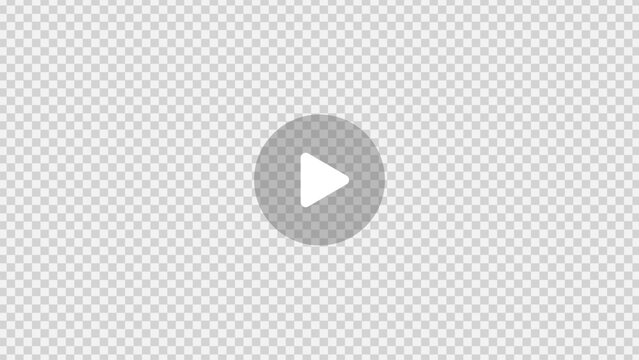 Transparent Play button isolated on transparent background