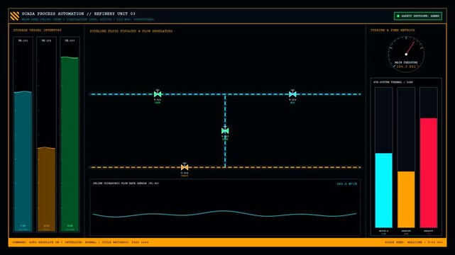 Industrial SCADA Factory Control Console Monitoring System