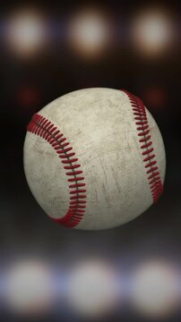 Baseball rotating toward camera vertical