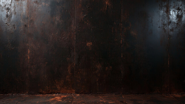 Dark Rusty Metal Wall Texture Industrial Grunge Background