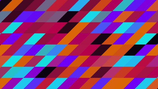 Abstract Geometric Background With Moving Colorful Diagonal Parallelogram Shapes