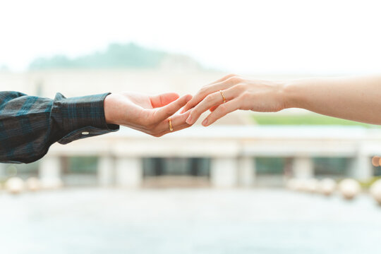 Wedding Rings and Hands of a Married Couple