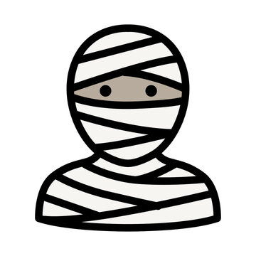 Spooky Halloween Mummy Character Vector Illustration Isolated on White Background