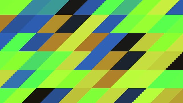 Abstract Geometric Pattern With Moving Colorful Parallelograms in a Seamless Loop