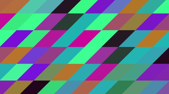 Abstract Geometric Pattern With Moving Colorful Parallelograms in a Seamless Loop
