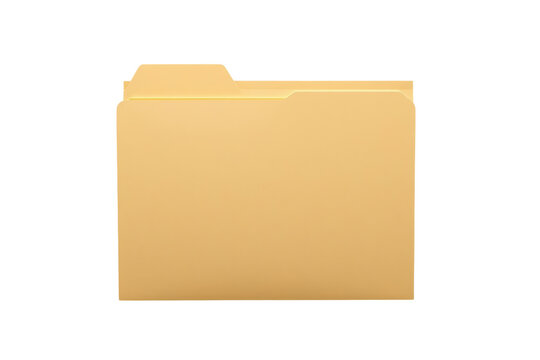 Blank office file folder shown as a polished cutout