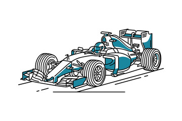 Obraz premium Formula 1 Race Car Vector Illustration