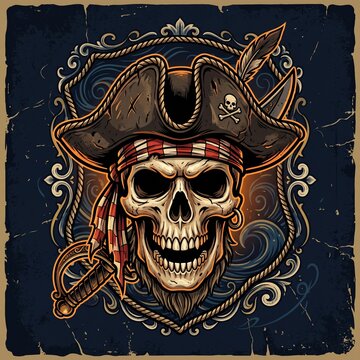 Pirate Cutlass Skull logo