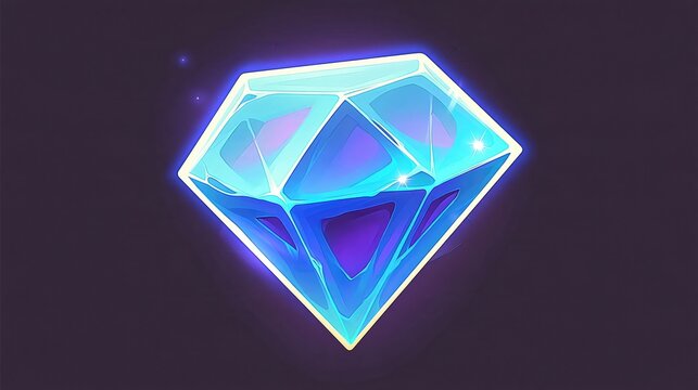 Top Performer Winner Shining Neon Diamond Gemstone Illustration