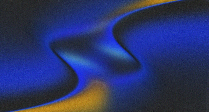 Abstract Dark Blue and Orange Gradient Waves Background with Grainy Texture