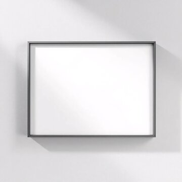 Empty picture frame with clean white matte surface ready for display