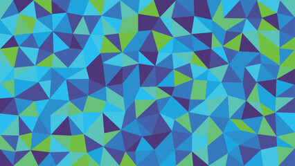 Obraz premium Geometric low poly background in blue and green, abstract crystalline triangle pattern vector, modern mosaic texture for digital wallpapers