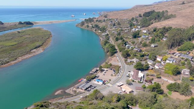 Drone Flight Over Russian River and Jenner CA